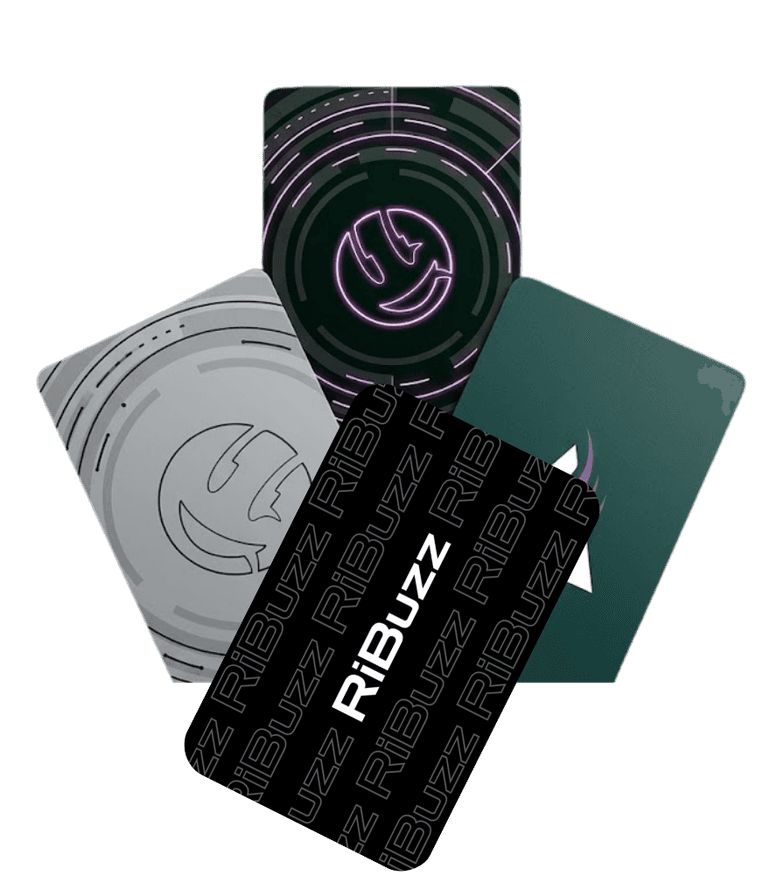 Mockup de tarjetas NFC RiBuzz